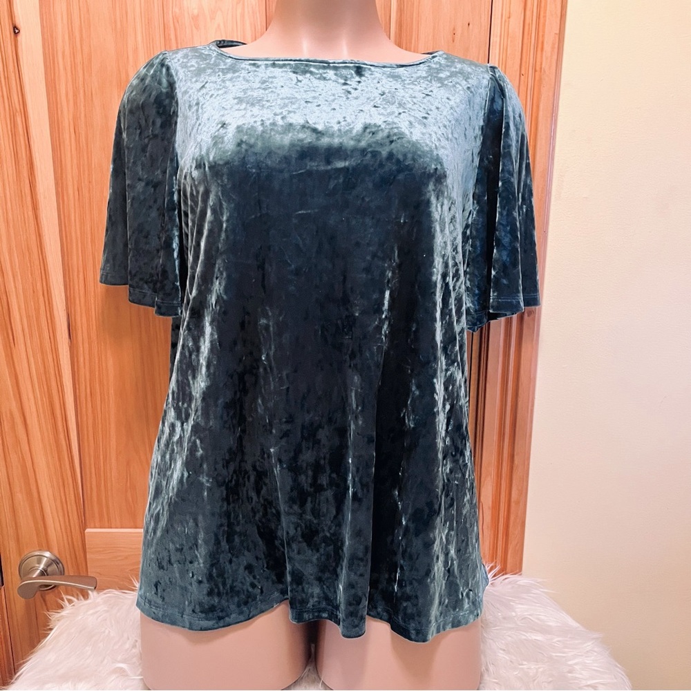 Crushed Velvet Lane Bryant Keyhole Stretchy Tee